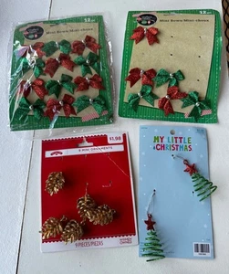 Random Lot of Christmas Mini Holiday Décor and Earrings 1.5" to 3.5" Tall - Picture 1 of 7