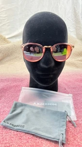 A.KJAERBEDE ZAN Sunglasses Pink/Champagne 50-24-145 w/ Pouch & Case - Picture 1 of 9