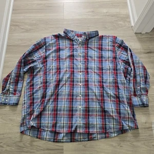 Camisa Oak Hill Gris A Cuadros Manga Larga Para Hombre Talla 4XL Abotonada Algodón Azul Rojo - Imagen 1 de 10