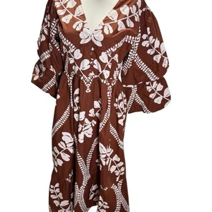 Vestido Beyond by Vera Bianca Mujer Mediano Boho Resort Crucero Algodón Corazón Marrón - Imagen 1 de 14