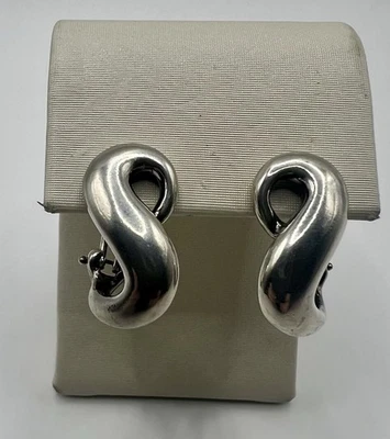 Tiffany & Co. Sterling Silver Infinity Figure 8 Omega Back Earrings - Image 1 of 4