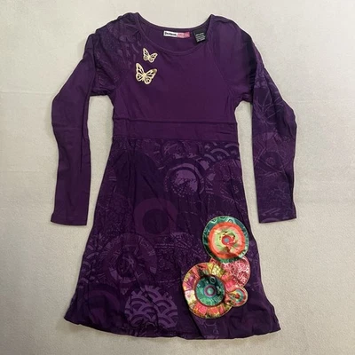 Желательный женское платье размер 11/12 фиолетовый длинным рукавом геометрический узор - Изображение 1 из 4