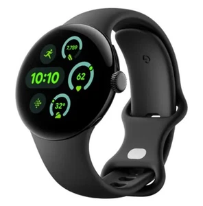 Google Pixel Watch 3 (41mm) w/ Obsidian Band- WiFi, Matte Black, New! GA05757-US - Zdjęcie 1 z 11
