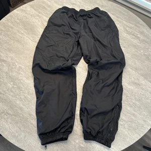 Vintage Nike Windbreaker Pants Black w/ Swoosh Baggy Y2K Youth XL 18-20 - Picture 1 of 6