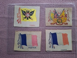 SILK ISSUES - ANSTIE - 4 x XL SIZE FLAGS / EMBLEMS  some fraying about GD - Picture 1 of 2