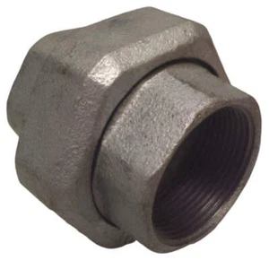 Galvanised Malleable Iron Bronze/Iron Union BSPT - Picture 1 of 7
