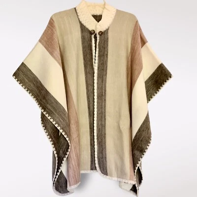 Soft & Cozy Alpaca Hand-knitted Poncho open style Imported S000080 - Image 1 of 4