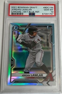 2021 Bowman Chrome Draft Jordan Lawler Sky Blue Refractor PSA 10 1st Rookie RC - Picture 1 of 2