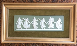 Beautiful Wedgwood Dancing Hours Framed Plaque (Green) - Picture 1 of 11