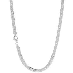 Argento Sterling 925 3 mm Fatto a Mano Troiano Lucido Catena Fermaglio Aragosta 18,5 Pollici - Foto 1 di 7