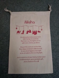 Christmas Stocking Sack Personalised Bag (Alisha) - Picture 1 of 1