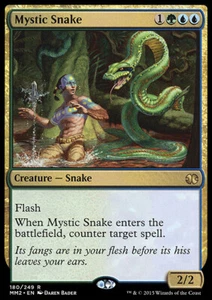 MYSTIC SNAKE NM Modern Masters 2015 mtg Gold - Snake Rare - Picture 1 of 1