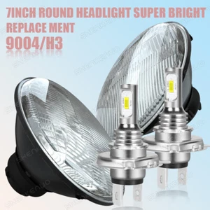 For Ford Mustang 1965~1973 Brightest Pair 7" Round Led Headlights High Low Beam - Picture 1 of 20