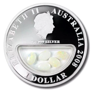 Treasures of Australia 2008 Silver Proof 1-Ounce Coin with Opals - Picture 1 of 4