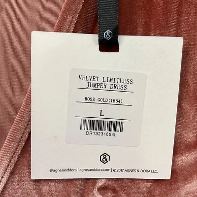 Vestido tipo jersey de Agnes And Dora para mujer talla L de terciopelo dorado rosa sin mangas ilimitadas Foto 1 de 4