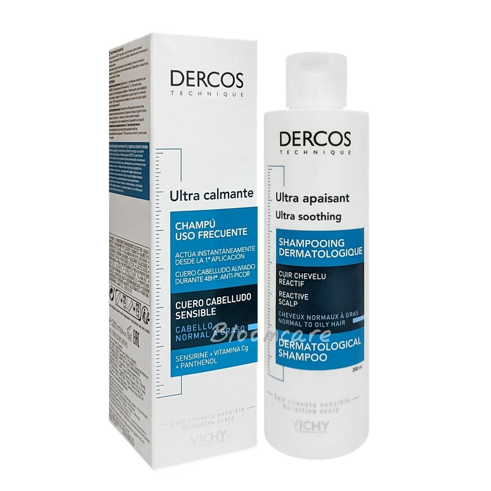 Vichy Dercos Ultra Soothing Shampoo for Normal to Oily Hair 200ml - Image 1 of 1