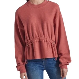 Current/Elliott Damen Rost Kordelzug Taille Cropped The Bloom Sweatshirt Größe 2 - Bild 1 von 13