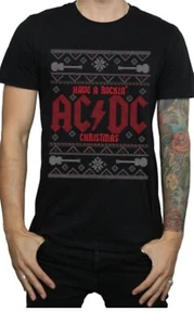 Official AC/DC have a rockin Christmas tshirt Mens Unisex Rock Metal Tee New - Picture 1 of 2