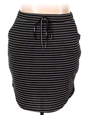 NWOT Shein Curve 2XL Striped Skirt B&W Pull On Elastic Waist Curved Hem Pockets - Image 1 of 4