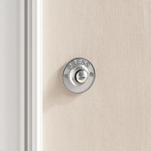 Doorbell "Press" Button Chrome Brass Round Shaped Press Button Renovators Supply - Picture 1 of 7