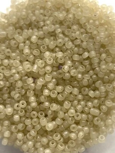 French Micro Seed Beads-12/0 Greasy Pale Buckskin Yellow- 8g bags - Picture 1 of 5