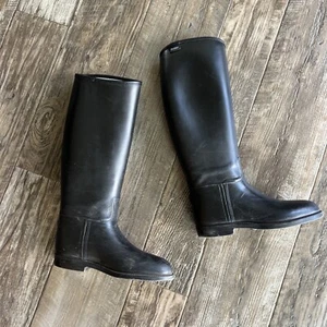 WOMENS DUBLIN BLACK RUBBER EQUESTRIAN RIDING PVC BOOTS 34 EURO, USA 4 - Picture 1 of 12