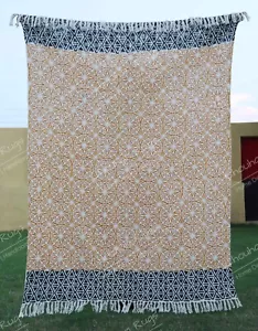 Manta de flecos de espina de arenque EverHome de gran tamaño talla 50"" X 70"" 100 % algodón - Imagen 1 de 5