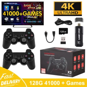 X2 Game Stick Retro Game Console 4K HD 2.4G Wireless Controller 128G 41000 Games - Picture 1 of 21