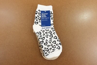 Old Navy 女式均码多色动物印花四分之一船员袜 3 件装全新带标签 — 第 1/4 张图片