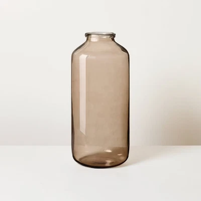 18" Oversized Glass Vase Tan - Hearth & Hand with Magnolia