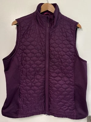 LL Bean Quilted Vest Purple Plum Women's Size 1X Full Zip 259066 Thinsulate - Image 1 of 4