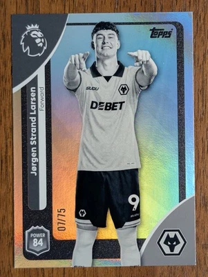 2025 Premier League Black & White Rainbow Foil /75 Jorgen Strand Larsen Jørgen - Image 1 of 2