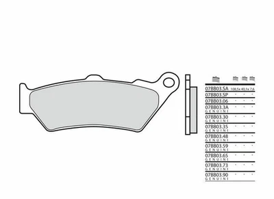 Plaquettes de frein BREMBO route métal fritté - 07BB03SA - Photo 1/2