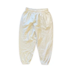 PINK VICTORIA'S SECRET Women's Ivory White Fleece Jogger Sweatpants Medium - Picture 1 of 8