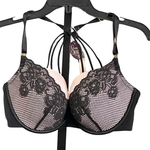 Cacique Seriously Sexy Demi Cup Bra 40DD Pink Black Lightweight Wire NWT! - Picture 1 of 8