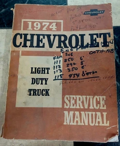 1974 Chevrolet Light Duty Truck Service Manual ST 330-74 MN1486 - Bild 1 von 2