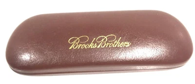 Estojo de óculos Brooks Brothers capa dura fina marrom estojo protetor - Imagem 1 de 3