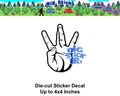 BIGSTICKERS Westside Fingers 3-4” Die Cut Sticker Glossy Paper or Waterproof Vinyl / Holo