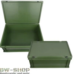 ORIGINAL BUNDESWEHR STAPELBOX MIT DECKEL 53L OLIV BW TRANSPORTBOX ARMEE KISTE - Bild 1 von 3