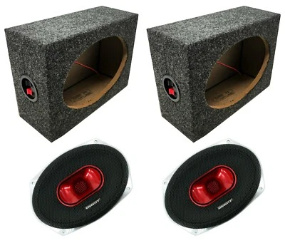 2x Gravity WZP69 Car Audio 6x9" 4-Ohm 800W Speaker w/ 6x9" Car Speaker Box - Image 1 of 4