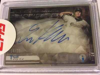 Tyler KOLEK• 2014 Bowman Sterling  SHOWCASE AUTOGRAPH• Framed On-Card /25 Auto! - Image 1 of 4