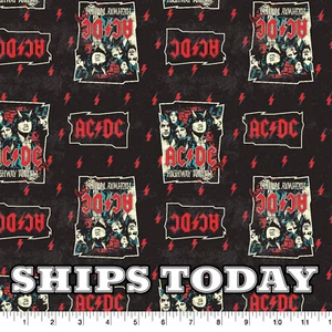 AC DC Highway To Hell Cotton Fabric By The Yard Springs Creative 2019 CP71225 - Picture 1 of 2
