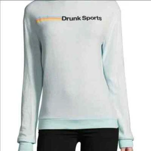 Felpa con cappuccio sportiva Wildfox donna media sudata ubriaca ~ made in USA ~ lavabile in lavatrice - Foto 1 di 2