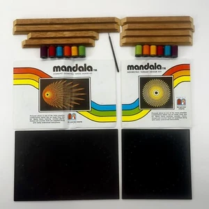 Vintage 1972 Mandala geometrisches Gewinde Design Kit Starburst Modell M-S & M-6 2er Set - Bild 1 von 1
