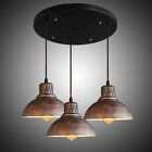 Retro Industrial Iron Chandelier Multi Light Pendant with Dome Shade 3 Light