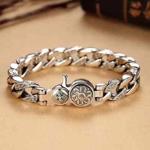 Silber Armreif Armband Kette beliebte Vintage Armbänder Herrenschmuck - Bild 1 von 24