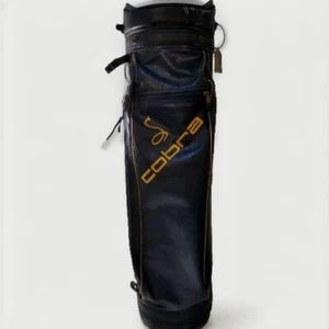 COBRA Vintage King Cobra Black Leather Oversize Golf Bag 6 Way, Gold Letters - Picture 1 of 9