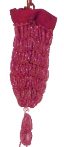 Ladies Beaded Purse Raspberry Red Czechoslovakia Rocaille Beads Miser Vintage - Picture 1 of 6