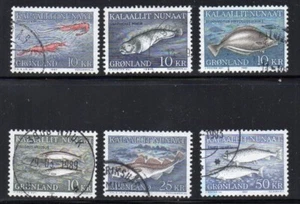 Greenland Sc 136-41 1981-86 Fish stamp set used - Picture 1 of 1