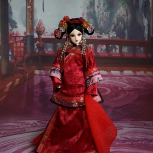 12in. Period Doll Set Original Handmade Court Gift Aunt Of The Late Qing Dynasty - Picture 1 of 3